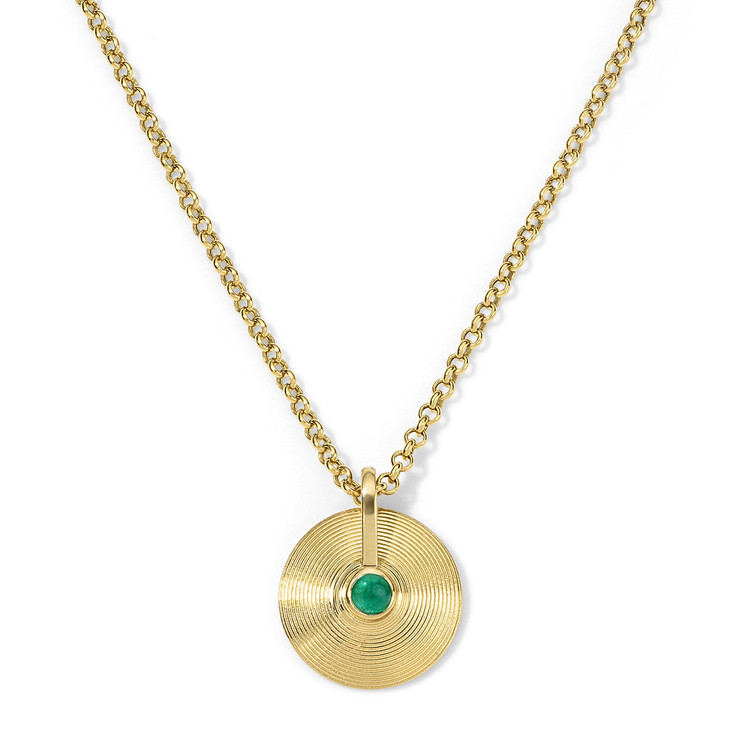 XS Cymbal Pendant - Emerald Cabochon