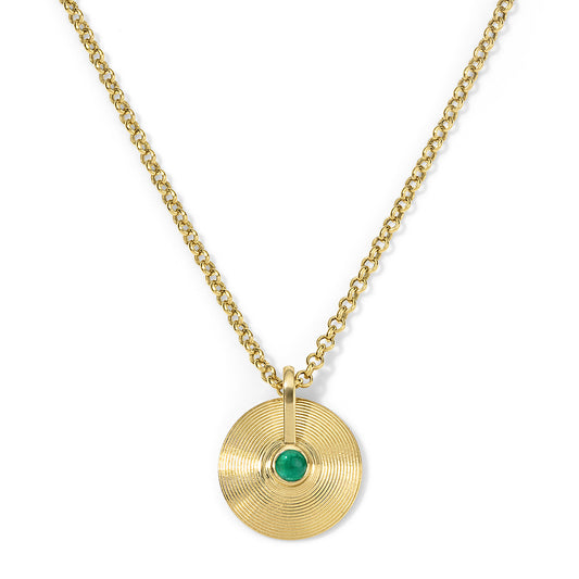 XS Cymbal Pendant - Emerald Cabochon
