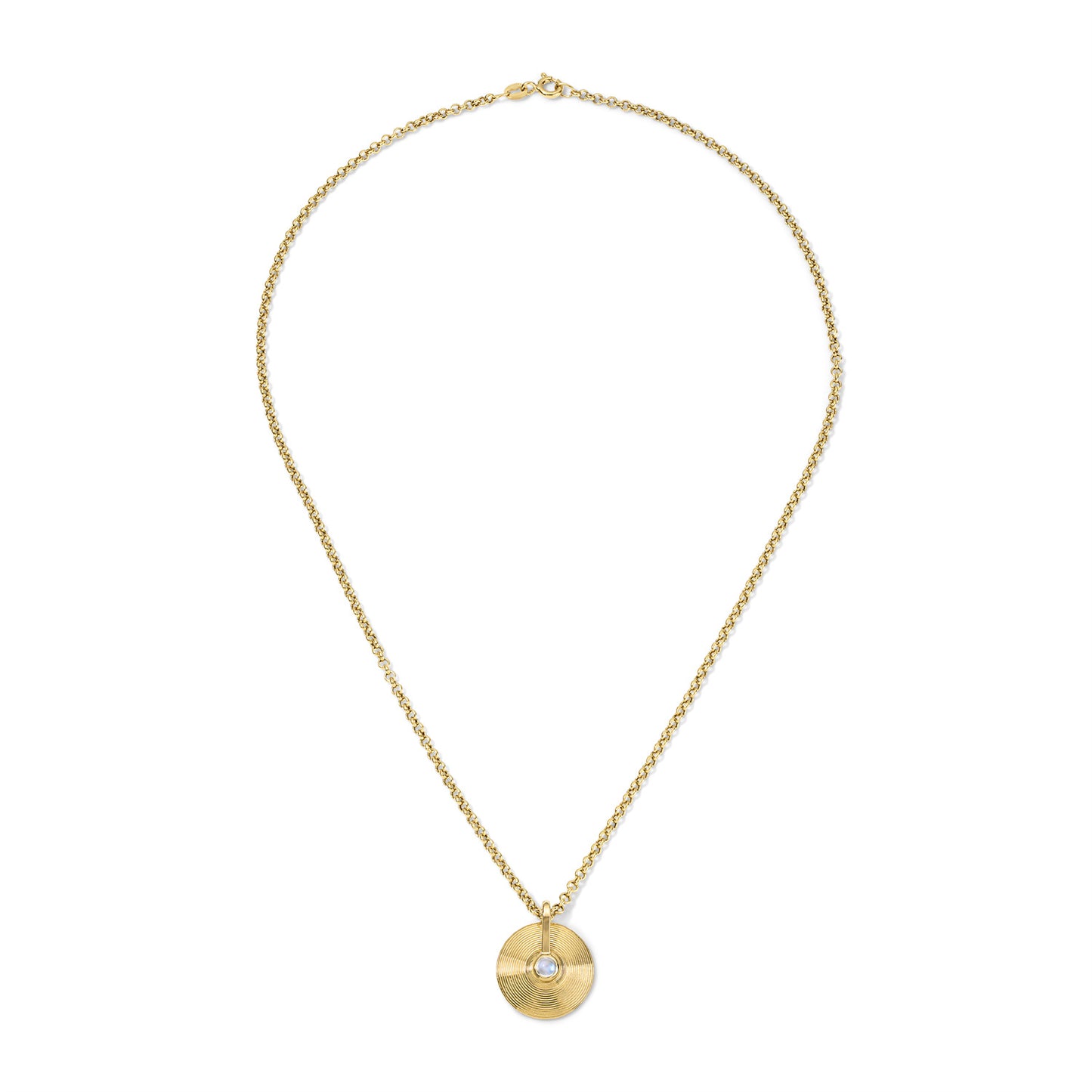 XS Cymbal Pendant -  Rainbow Moonstone