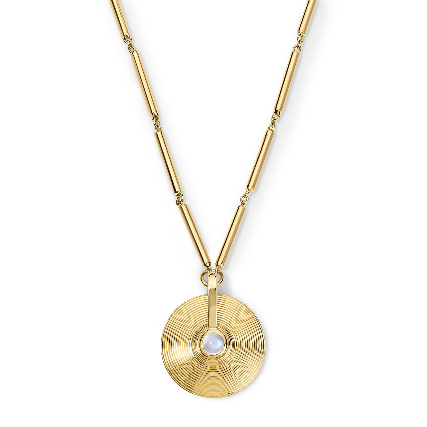 XS Cymbal Pendant -  Rainbow Moonstone