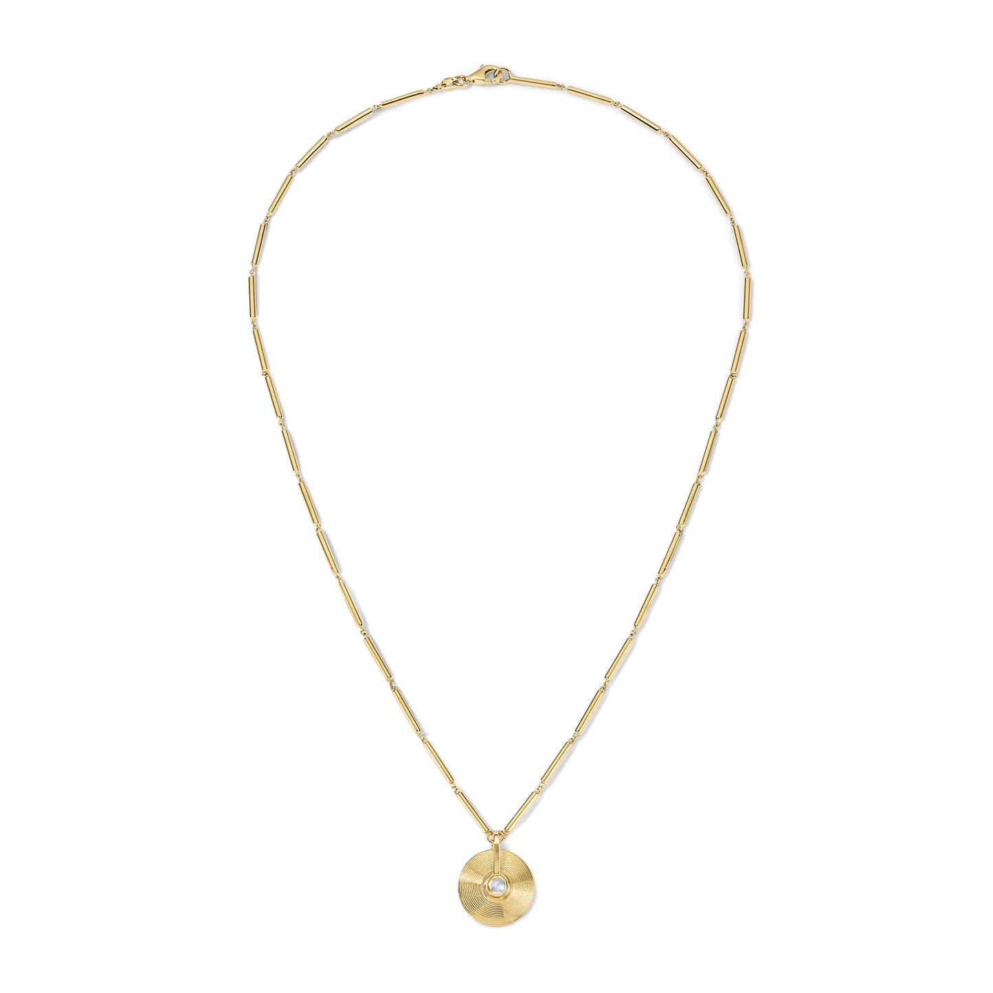 XS Cymbal Pendant -  Rainbow Moonstone