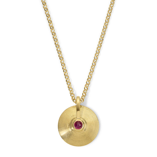 XS Cymbal Pendant - Ruby Cabochon