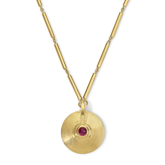 XS Cymbal Pendant - Ruby Cabochon